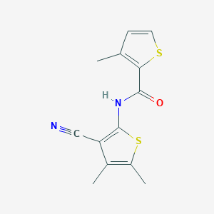 molecular formula C13H12N2OS2 B4278773 N-(3-cyano-4,5-dimethyl-2-thienyl)-3-methyl-2-thiophenecarboxamide 