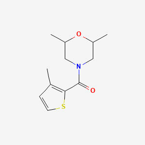 molecular formula C12H17NO2S B4278775 2,6-dimethyl-4-[(3-methyl-2-thienyl)carbonyl]morpholine 