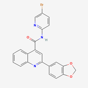 molecular formula C22H14BrN3O3 B4278793 2-(1,3-benzodioxol-5-yl)-N-(5-bromo-2-pyridinyl)-4-quinolinecarboxamide 