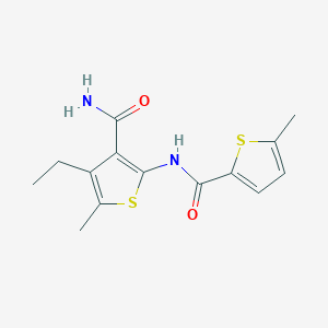 molecular formula C14H16N2O2S2 B4278799 N-[3-(aminocarbonyl)-4-ethyl-5-methyl-2-thienyl]-5-methyl-2-thiophenecarboxamide 