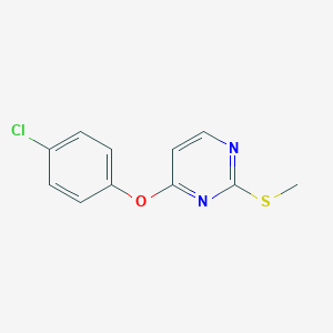 molecular formula C11H9ClN2OS B427881 4-Chlorophenyl 2-(methylsulfanyl)-4-pyrimidinyl ether 