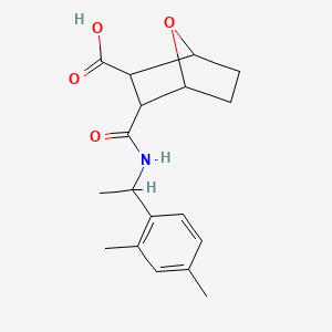 molecular formula C18H23NO4 B4278813 3-({[1-(2,4-dimethylphenyl)ethyl]amino}carbonyl)-7-oxabicyclo[2.2.1]heptane-2-carboxylic acid 