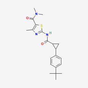 molecular formula C21H27N3O2S B4278819 2-({[2-(4-tert-butylphenyl)cyclopropyl]carbonyl}amino)-N,N,4-trimethyl-1,3-thiazole-5-carboxamide 