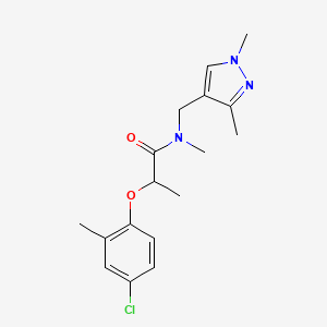 molecular formula C17H22ClN3O2 B4278825 2-(4-chloro-2-methylphenoxy)-N-[(1,3-dimethyl-1H-pyrazol-4-yl)methyl]-N-methylpropanamide 