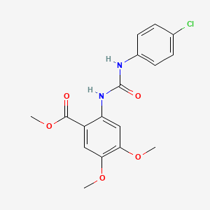molecular formula C17H17ClN2O5 B4278834 methyl 2-({[(4-chlorophenyl)amino]carbonyl}amino)-4,5-dimethoxybenzoate 