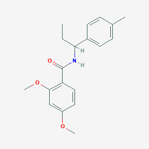 molecular formula C19H23NO3 B4278835 2,4-dimethoxy-N-[1-(4-methylphenyl)propyl]benzamide 