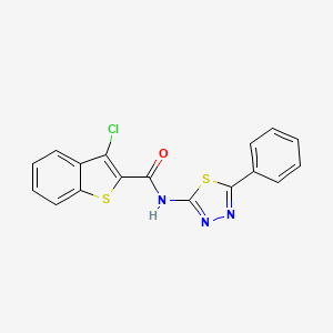 molecular formula C17H10ClN3OS2 B4278836 3-chloro-N-(5-phenyl-1,3,4-thiadiazol-2-yl)-1-benzothiophene-2-carboxamide 