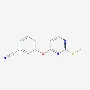 molecular formula C12H9N3OS B427884 3-{[2-(Methylsulfanyl)-4-pyrimidinyl]oxy}benzonitrile 