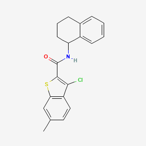 molecular formula C20H18ClNOS B4278840 3-chloro-6-methyl-N-(1,2,3,4-tetrahydro-1-naphthalenyl)-1-benzothiophene-2-carboxamide 