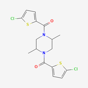 molecular formula C16H16Cl2N2O2S2 B4278859 1,4-bis[(5-chloro-2-thienyl)carbonyl]-2,5-dimethylpiperazine 