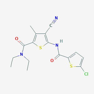 molecular formula C16H16ClN3O2S2 B4278861 5-{[(5-chloro-2-thienyl)carbonyl]amino}-4-cyano-N,N-diethyl-3-methyl-2-thiophenecarboxamide 