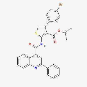molecular formula C30H23BrN2O3S B4278912 isopropyl 4-(4-bromophenyl)-2-{[(2-phenyl-4-quinolinyl)carbonyl]amino}-3-thiophenecarboxylate 