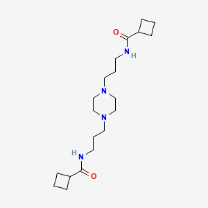 molecular formula C20H36N4O2 B4278929 N,N'-(1,4-piperazinediyldi-3,1-propanediyl)dicyclobutanecarboxamide 