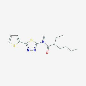 molecular formula C14H19N3OS2 B4278941 2-ethyl-N-[5-(2-thienyl)-1,3,4-thiadiazol-2-yl]hexanamide 