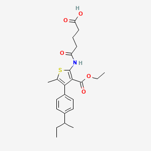 molecular formula C23H29NO5S B4279011 5-{[4-(4-sec-butylphenyl)-3-(ethoxycarbonyl)-5-methyl-2-thienyl]amino}-5-oxopentanoic acid 