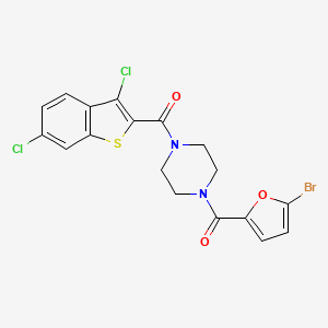 molecular formula C18H13BrCl2N2O3S B4279014 1-(5-bromo-2-furoyl)-4-[(3,6-dichloro-1-benzothien-2-yl)carbonyl]piperazine 