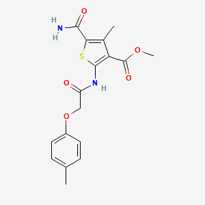 molecular formula C17H18N2O5S B4279028 methyl 5-(aminocarbonyl)-4-methyl-2-{[(4-methylphenoxy)acetyl]amino}-3-thiophenecarboxylate 