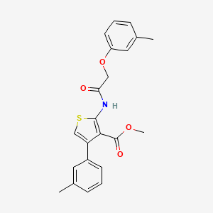 molecular formula C22H21NO4S B4279036 methyl 2-{[(3-methylphenoxy)acetyl]amino}-4-(3-methylphenyl)-3-thiophenecarboxylate 