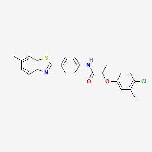 molecular formula C24H21ClN2O2S B4279047 2-(4-chloro-3-methylphenoxy)-N-[4-(6-methyl-1,3-benzothiazol-2-yl)phenyl]propanamide 