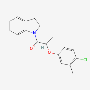 molecular formula C19H20ClNO2 B4279052 1-[2-(4-chloro-3-methylphenoxy)propanoyl]-2-methylindoline 