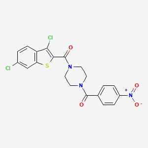 molecular formula C20H15Cl2N3O4S B4279066 1-[(3,6-dichloro-1-benzothien-2-yl)carbonyl]-4-(4-nitrobenzoyl)piperazine 