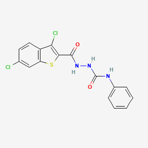 molecular formula C16H11Cl2N3O2S B4279101 2-[(3,6-dichloro-1-benzothien-2-yl)carbonyl]-N-phenylhydrazinecarboxamide 