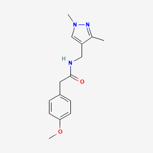 molecular formula C15H19N3O2 B4279110 N-[(1,3-dimethyl-1H-pyrazol-4-yl)methyl]-2-(4-methoxyphenyl)acetamide 
