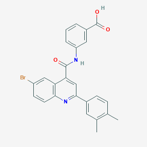 molecular formula C25H19BrN2O3 B4279113 3-({[6-bromo-2-(3,4-dimethylphenyl)-4-quinolinyl]carbonyl}amino)benzoic acid 