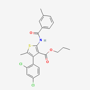 molecular formula C23H21Cl2NO3S B4279118 propyl 4-(2,4-dichlorophenyl)-5-methyl-2-[(3-methylbenzoyl)amino]-3-thiophenecarboxylate 