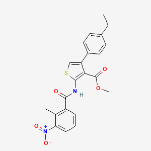 molecular formula C22H20N2O5S B4279137 methyl 4-(4-ethylphenyl)-2-[(2-methyl-3-nitrobenzoyl)amino]-3-thiophenecarboxylate 