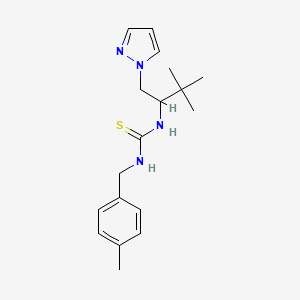 molecular formula C18H26N4S B4279142 N-[2,2-dimethyl-1-(1H-pyrazol-1-ylmethyl)propyl]-N'-(4-methylbenzyl)thiourea 