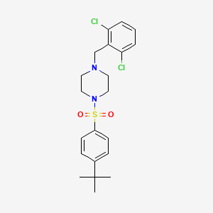 molecular formula C21H26Cl2N2O2S B4279153 1-[(4-tert-butylphenyl)sulfonyl]-4-(2,6-dichlorobenzyl)piperazine 