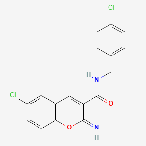 molecular formula C17H12Cl2N2O2 B4279171 6-chloro-N-(4-chlorobenzyl)-2-imino-2H-chromene-3-carboxamide 