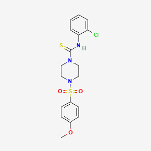 molecular formula C18H20ClN3O3S2 B4279175 N-(2-chlorophenyl)-4-[(4-methoxyphenyl)sulfonyl]-1-piperazinecarbothioamide 
