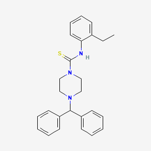 4-(diphenylmethyl)-N-(2-ethylphenyl)-1-piperazinecarbothioamide