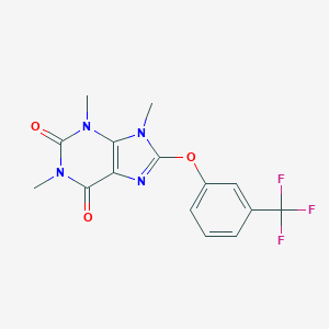 molecular formula C15H13F3N4O3 B427919 1,3,9-trimethyl-8-[3-(trifluoromethyl)phenoxy]-3,9-dihydro-1H-purine-2,6-dione 