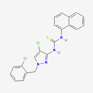 molecular formula C21H16Cl2N4S B4279194 N-[4-chloro-1-(2-chlorobenzyl)-1H-pyrazol-3-yl]-N'-1-naphthylthiourea 