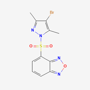 molecular formula C11H9BrN4O3S B4279200 4-[(4-bromo-3,5-dimethyl-1H-pyrazol-1-yl)sulfonyl]-2,1,3-benzoxadiazole 