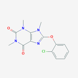 molecular formula C14H13ClN4O3 B427922 8-(2-chlorophenoxy)-1,3,9-trimethyl-3,9-dihydro-1H-purine-2,6-dione 