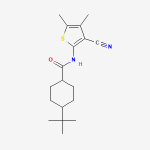 molecular formula C18H26N2OS B4279225 4-tert-butyl-N-(3-cyano-4,5-dimethyl-2-thienyl)cyclohexanecarboxamide 