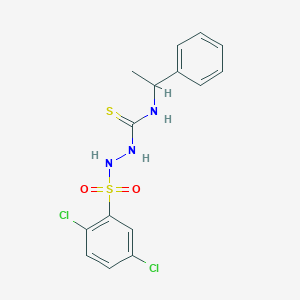 molecular formula C15H15Cl2N3O2S2 B4279236 2-[(2,5-dichlorophenyl)sulfonyl]-N-(1-phenylethyl)hydrazinecarbothioamide 