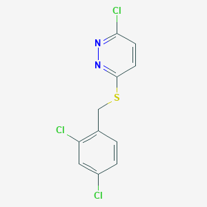 molecular formula C11H7Cl3N2S B427927 3-Chloro-6-[(2,4-dichlorobenzyl)sulfanyl]pyridazine 