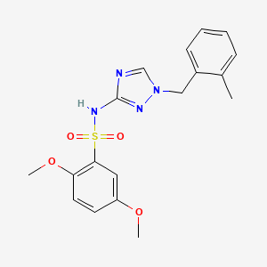 molecular formula C18H20N4O4S B4279300 2,5-dimethoxy-N-[1-(2-methylbenzyl)-1H-1,2,4-triazol-3-yl]benzenesulfonamide 