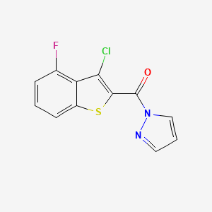 molecular formula C12H6ClFN2OS B4279307 1-[(3-chloro-4-fluoro-1-benzothien-2-yl)carbonyl]-1H-pyrazole 