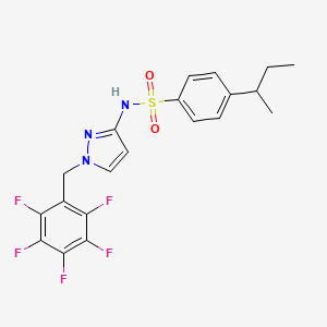 molecular formula C20H18F5N3O2S B4279318 4-sec-butyl-N-[1-(pentafluorobenzyl)-1H-pyrazol-3-yl]benzenesulfonamide 