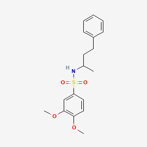 molecular formula C18H23NO4S B4279333 3,4-dimethoxy-N-(1-methyl-3-phenylpropyl)benzenesulfonamide 