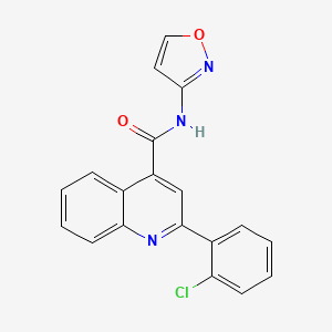 molecular formula C19H12ClN3O2 B4279346 2-(2-chlorophenyl)-N-3-isoxazolyl-4-quinolinecarboxamide 