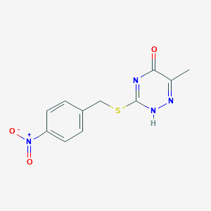 molecular formula C11H10N4O3S B427939 6-methyl-3-[(4-nitrobenzyl)thio]-1,2,4-triazin-5(4H)-one CAS No. 303205-24-5