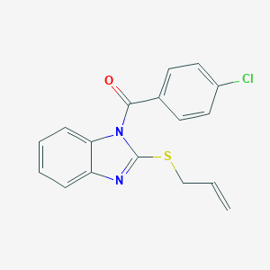 molecular formula C17H13ClN2OS B427943 2-(allylsulfanyl)-1-(4-chlorobenzoyl)-1H-benzimidazole 