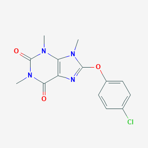 molecular formula C14H13ClN4O3 B427945 8-(4-chlorophenoxy)-1,3,9-trimethyl-3,9-dihydro-1H-purine-2,6-dione 